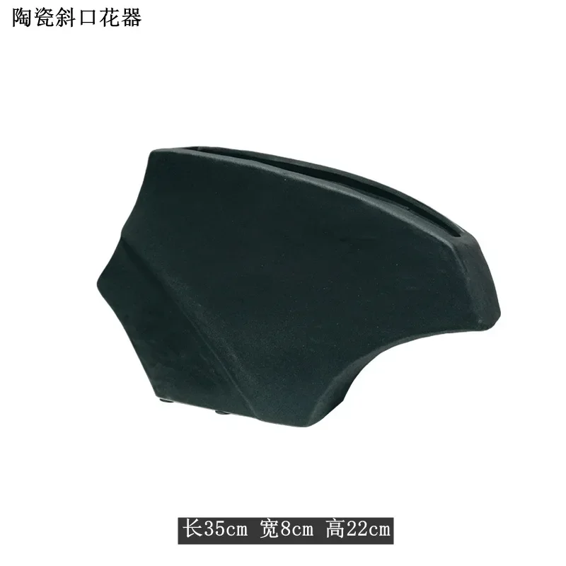 Oblique ceramic flower pot