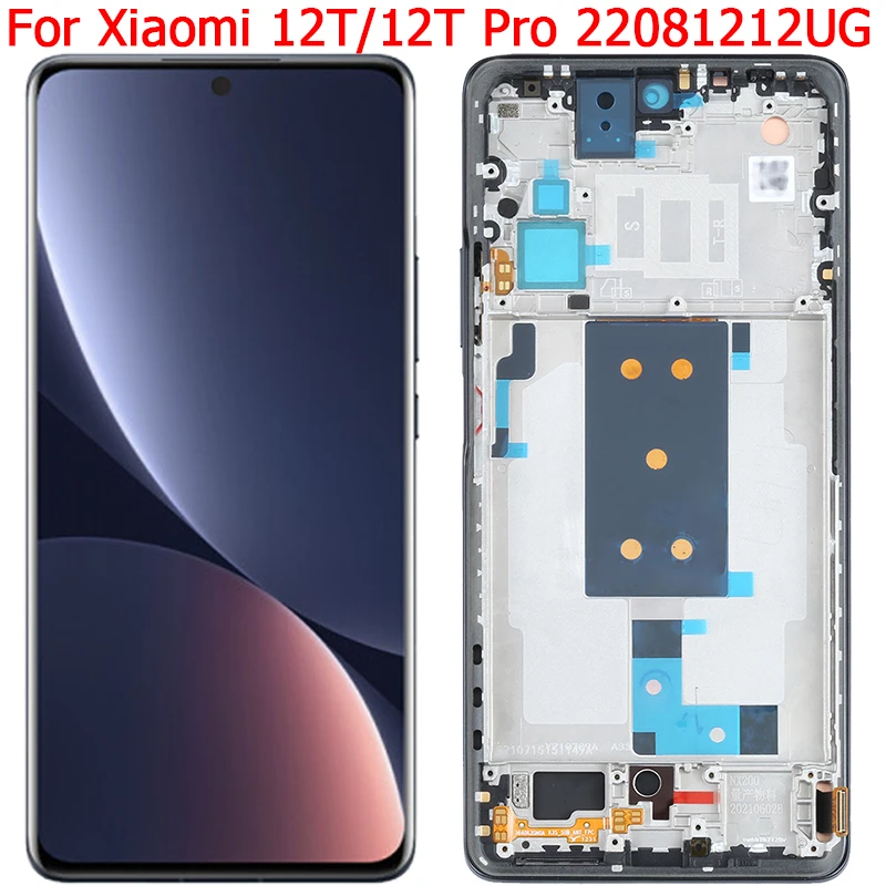 

Original For Xiaomi 12T Pro 22081212UG Display LCD Screen With Frame 6.67" Xiaomi 12T 22071212AG LCD Touch Screen Display Parts