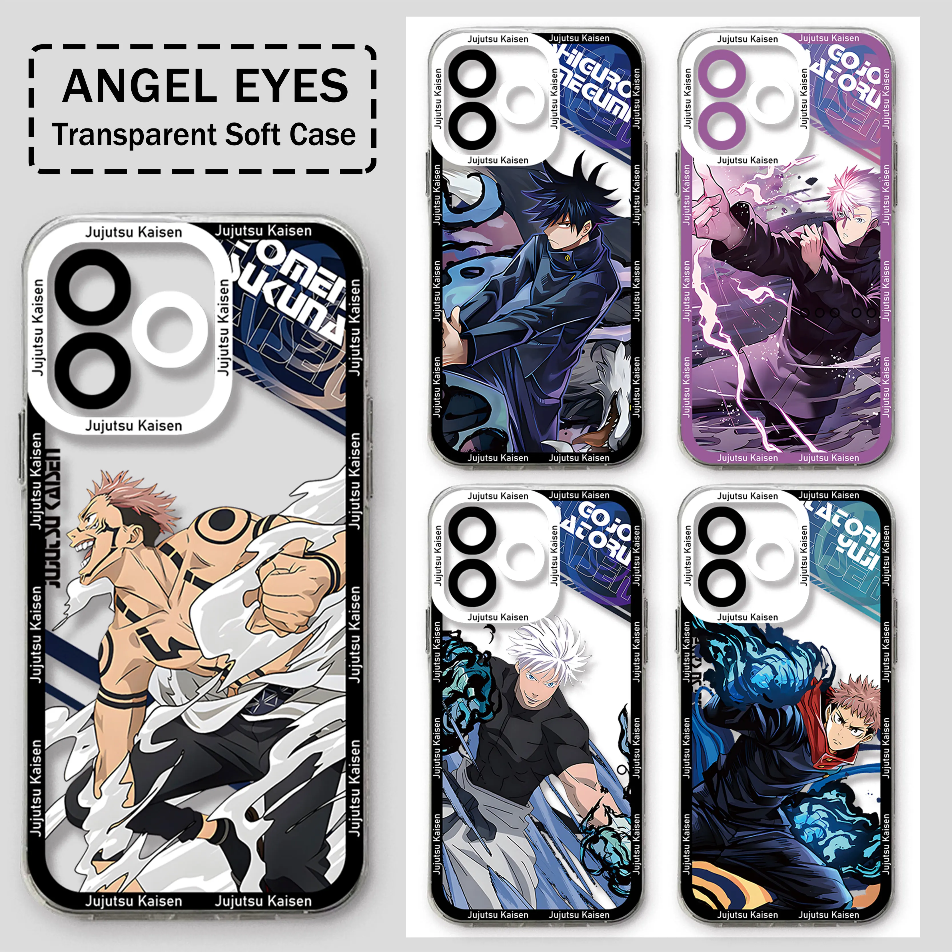 Anime Jujutsu Kaisen Phone Case For VIVO Y28 V30e Y75 Y03 Y36 Y100 Y17s Y76 Y22s Y16 Y50 Y21 Y20 V29 V23e V21e 5G Transparent