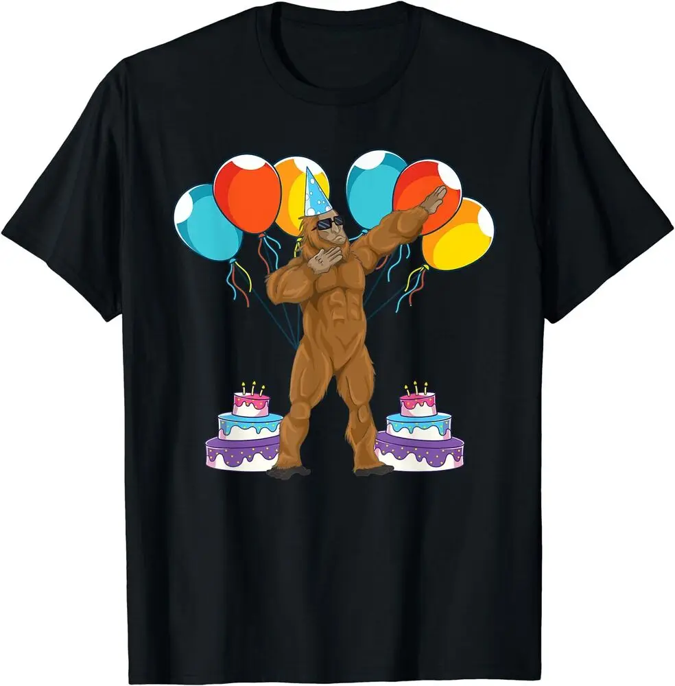 Birthday Party Celebration Cryptid Sasquatch Dabbing Bigfoot T-Shirt For Men Clothing Women Tees Y2K Tops Unisex Summer