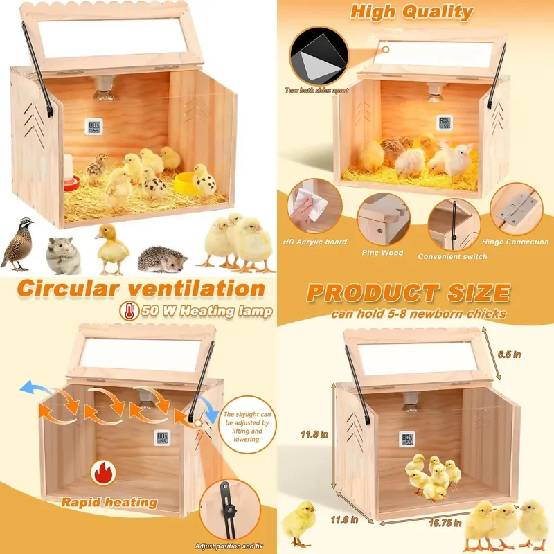 for  Classic Large Transparent Chicken Brooder Pet Feeding Quail Cage Ventilated Breathable Universal All Seasons Easy