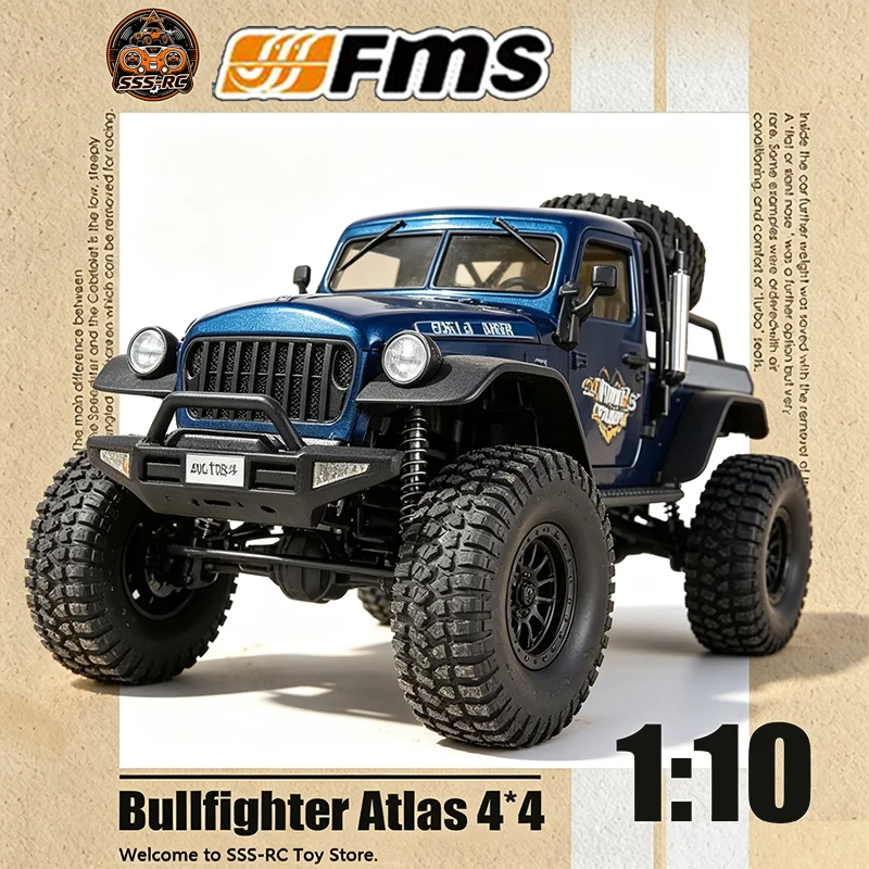 Радиоуправляемый внедорожный монстр-трак FMS 1:10 4WD, имитация пикапа, модель RC для любителей активного отдыха и скалолазания