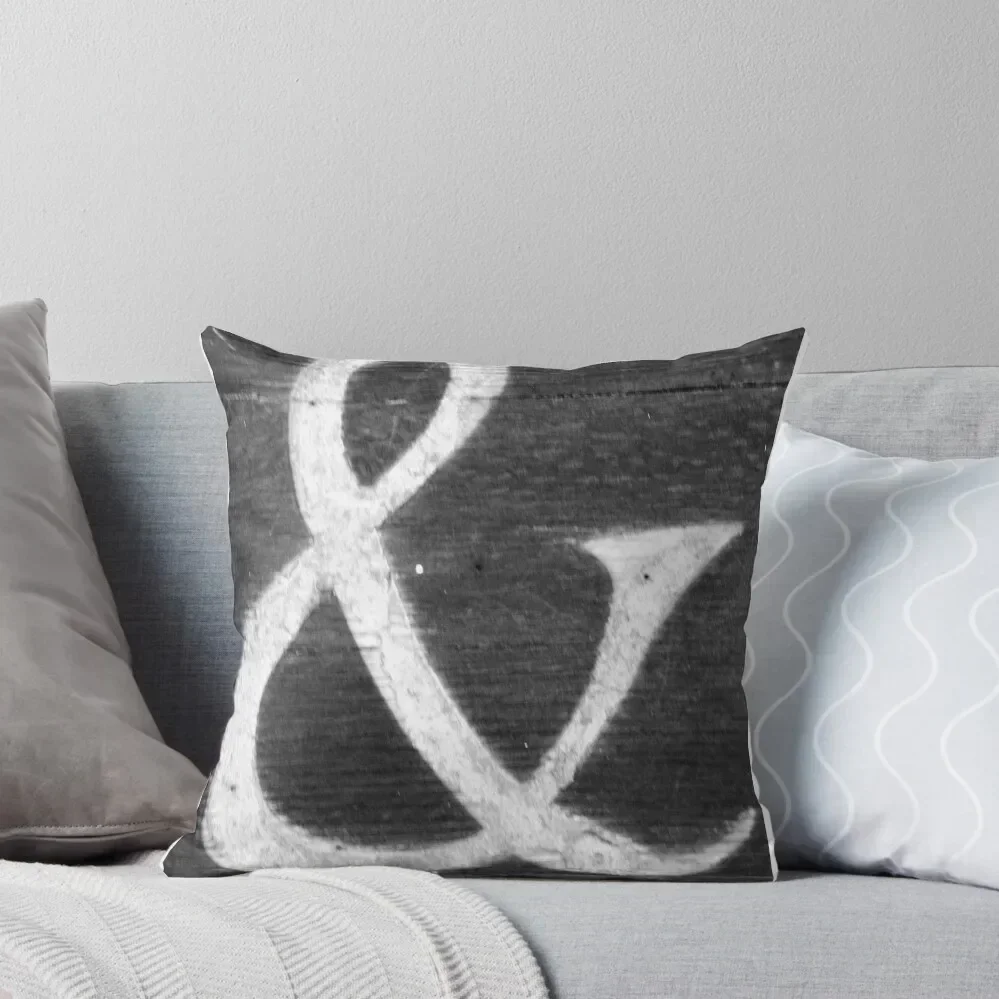 Ampersand Photography in White on Wood Background Throw Pillow luxury sofa pillows Sofa Cushion pillow