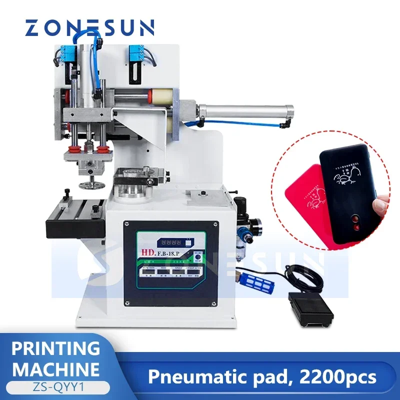 ZONESUN ZS-QYY1 Pneumatic Pad Printing Machine for Plastic & Metal Flat Surface Printing Supplies Equipment