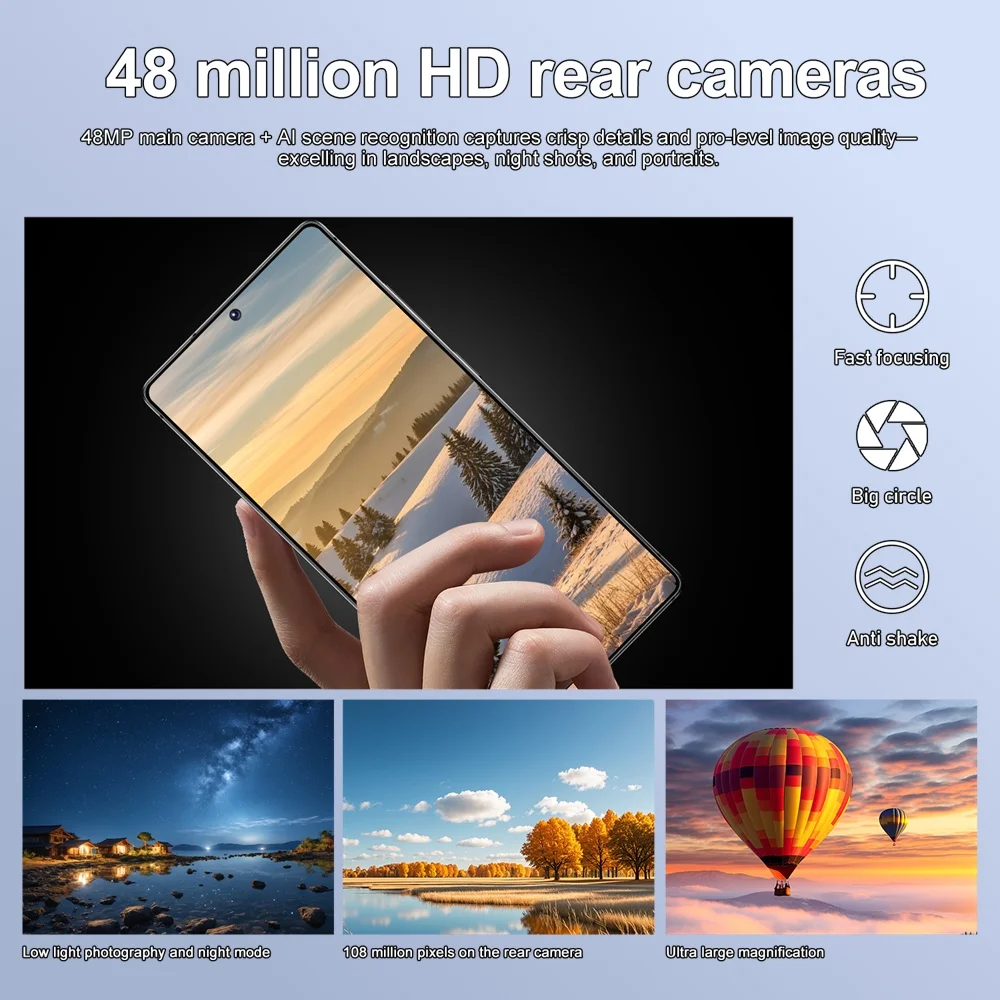 K-Touch NEW Mobile Phones For S26 Ultra Android 15 Smartphone 7.3 Inch 5G Dual Card Dual Standby Cell phone 16+48MP Camera 7800mAh Battery Face Unlocked Global Version Cellphones