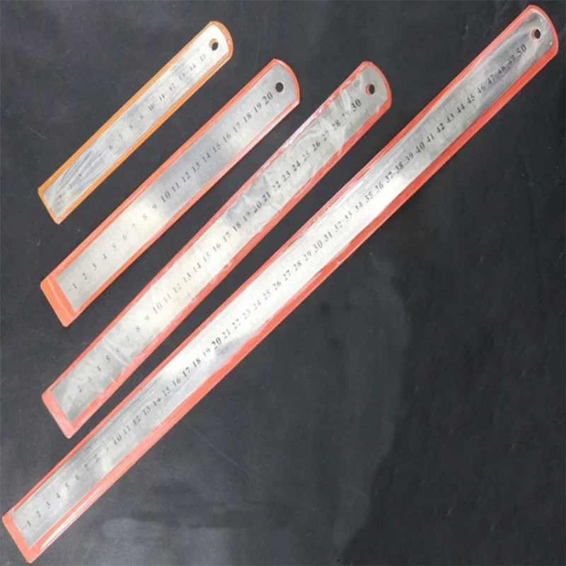 MeaccelerRuler-Règle double face en acier inoxydable, règle droite en métal, règle de précision, 15 cm, 20 cm, 30 cm, 50cm, 6 po, 8 po, 12/15 po