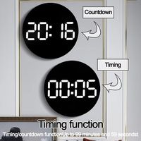 Remote Control 10 Inch LED Wall Clock Temperature/ Humidity Display Large Screen Wall-mounted Electronic Clock Timing Countdown