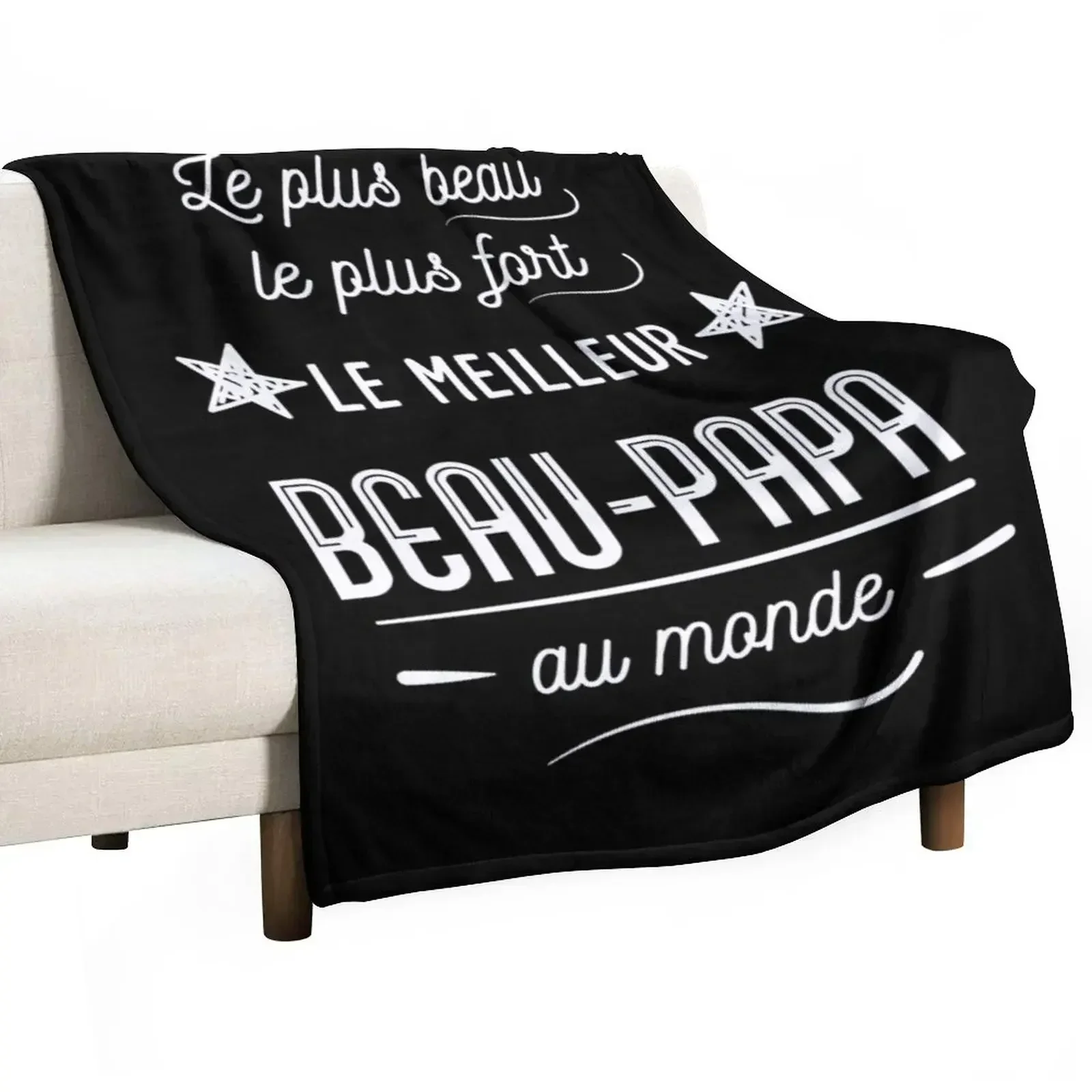 Le meilleur beau papa au monde Throw Blanket Flannel Extra Large Throw valentine gift ideas Custom Blankets