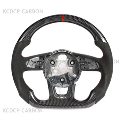 Ajuste para audi nuevo Rs3 Rs4 Rs5 Rs6 Rs7 S3 S4 S5 S6 S7 B9 B8.5 B8 A4 A6 Original coche modificado LED volante inteligente de fibra de carbono