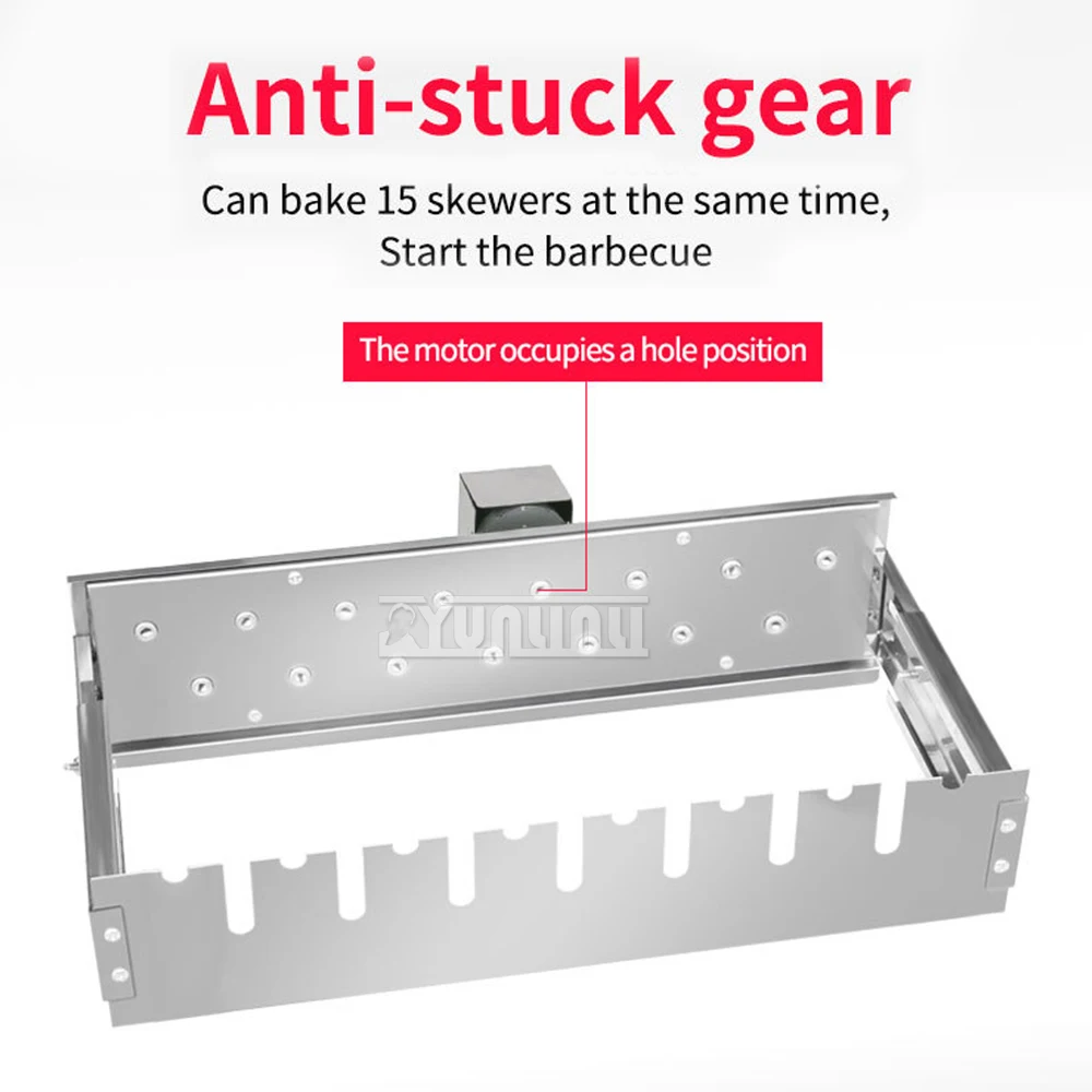 المحمولة شواء الفولاذ المقاوم للصدأ التلقائي التقليب شواية باربيكيو 45 سنتيمتر 15 ثقوب الشواء تدوير آلة Asador Giratorio Barbacoa