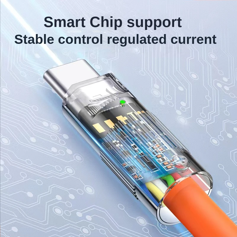120W Liquid Silicone USB C Super Fast Charging Cable 1/2PCS Type C Charger Cord for Xiaomi Huawei Samsung Data Transfer