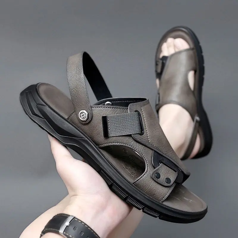 Mens Sandals Summer Genuine Leather Sandals Men Outdoor Casual Lightweight Sandal Fashion Men Sandals 2023