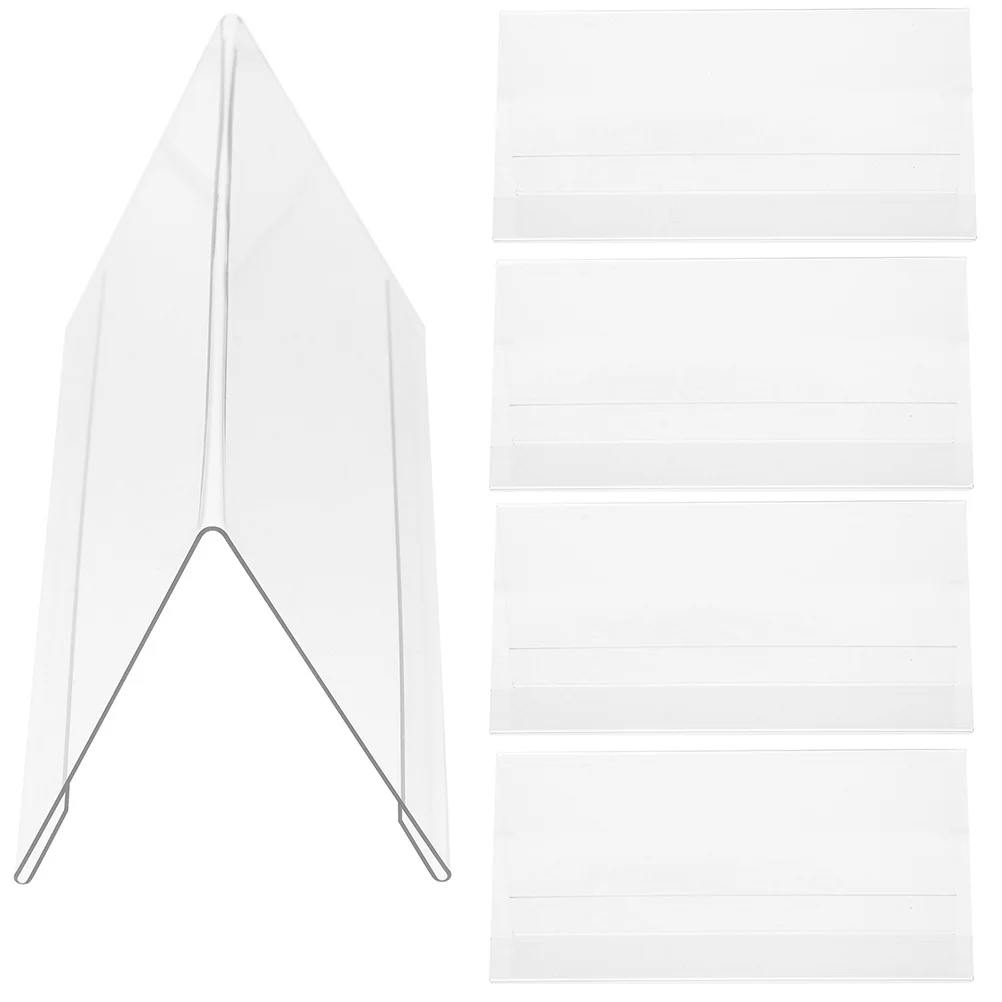

5Pcs Acrylic Clear Meeting Table Signs Double Sided Name Display Stand for Weddings Events Seating Label Displays