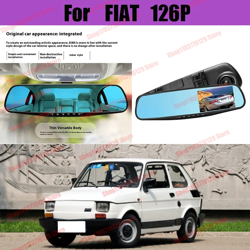 

For FIAT 126P High definition dual lens driving recorder with front and rear dual recording reverse images Car dvr