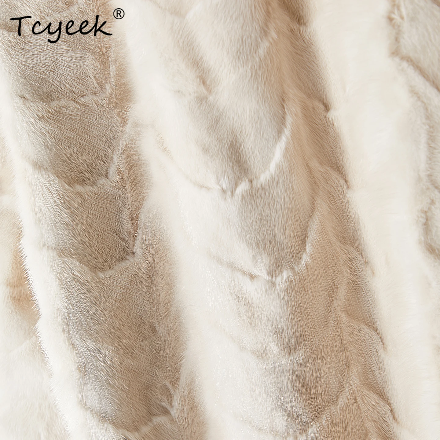 Tcyeek معطف فرو المنك الحقيقي النساء ملابس الشتاء الدافئة سترة الفراء الحقيقي المرقعة معطف المرأة الجديد في معاطف 2025 Fourrure فام