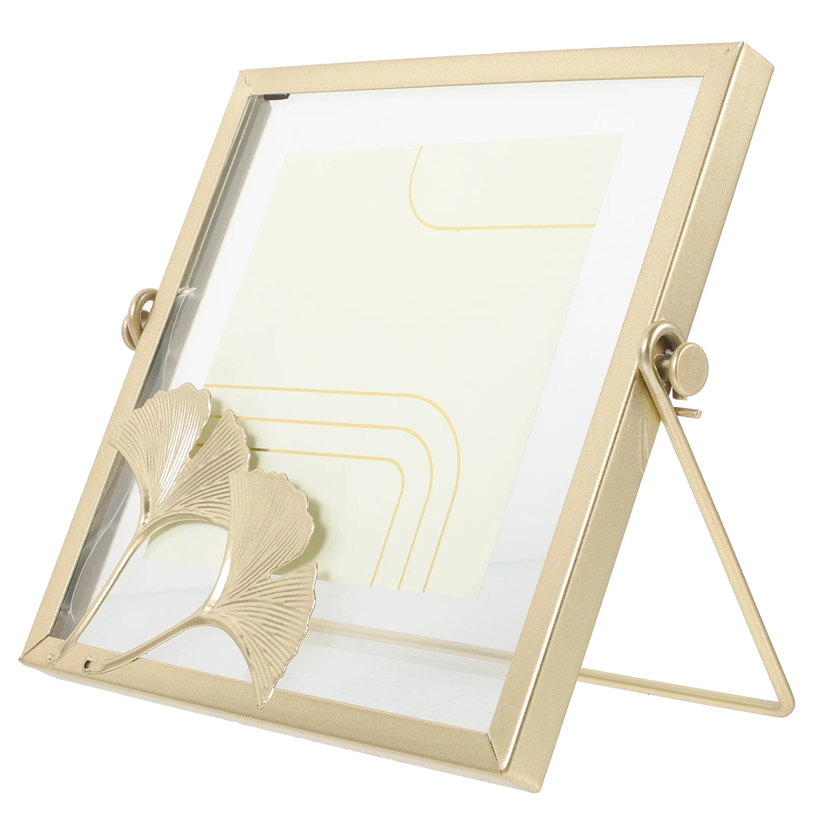 

Ginkgo Leaf Photo Frame Metal Decorative Desktop Picture Frame for Home Decor Elegant Design Photo Display Frame,