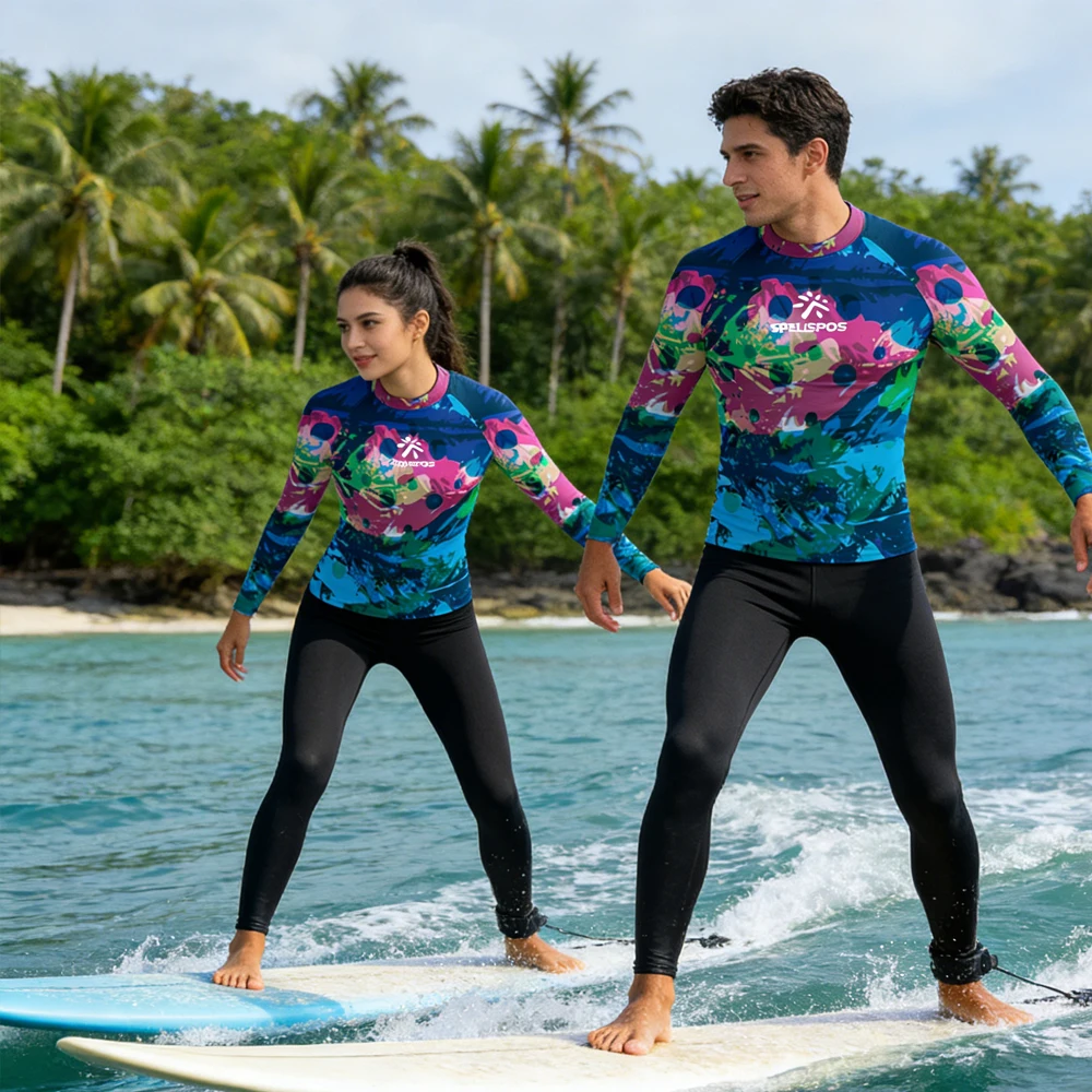 

Men's and Women's Long Sleeve Surfing Shirt Rash Guard Sailing Top Wear Beach UPF50+ Swimwear for Touring Water Sport Touring