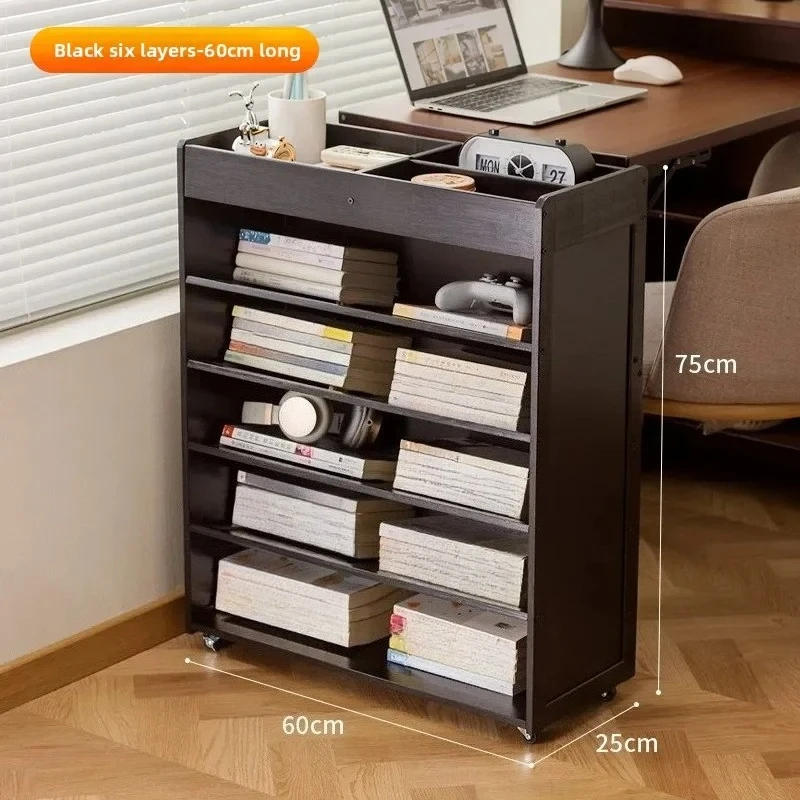 Office storage rack, mobile side cabinet, pulley file rack, multi-layer bookshelf, sofa side cabinet, living room storage rack