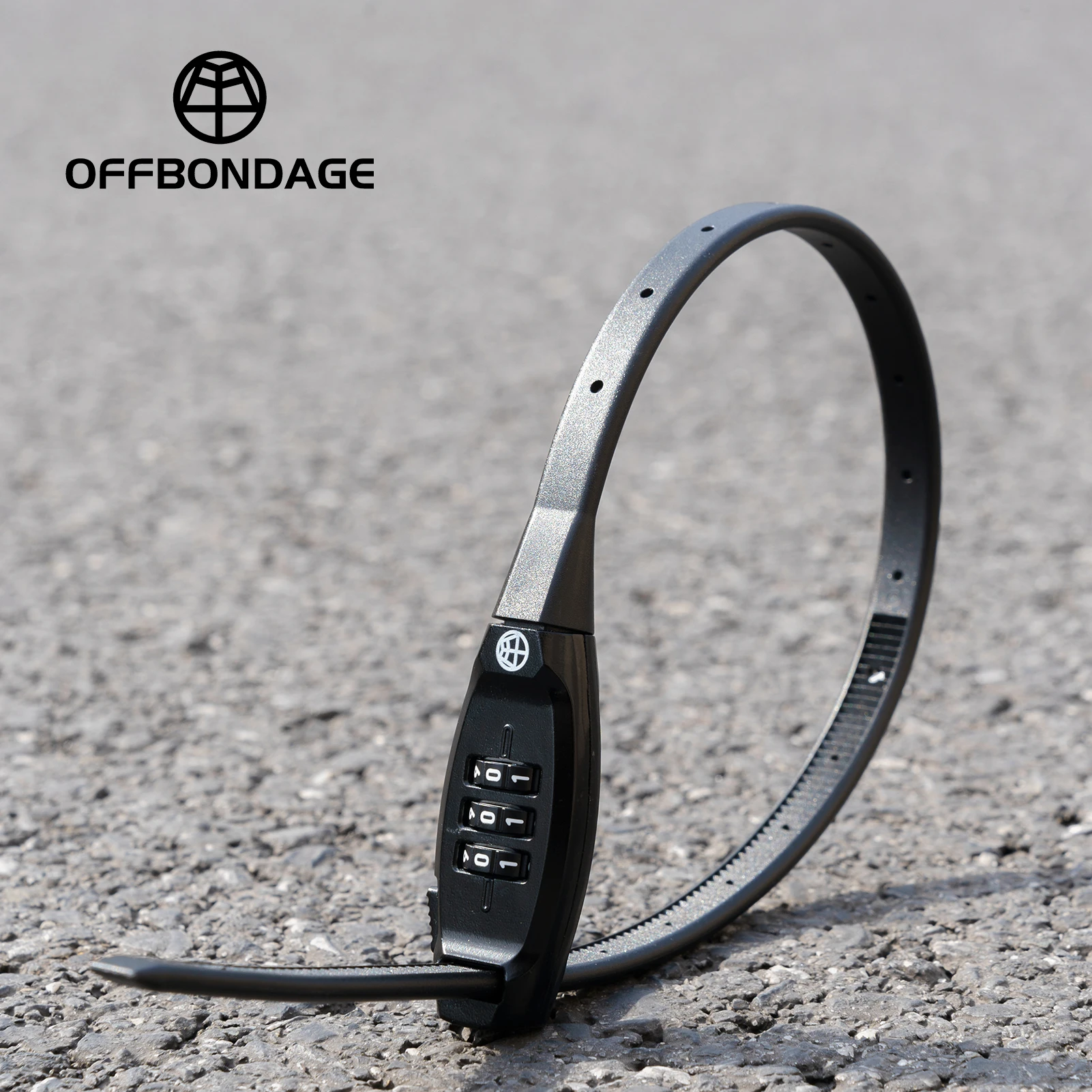 OFFBONDAGE 3-Digit Password Zip-Tie Lock Portable Bicycle Lock  Tie Zinc Alloy Lock for Motorcycle Helmet Mountain Bike Security