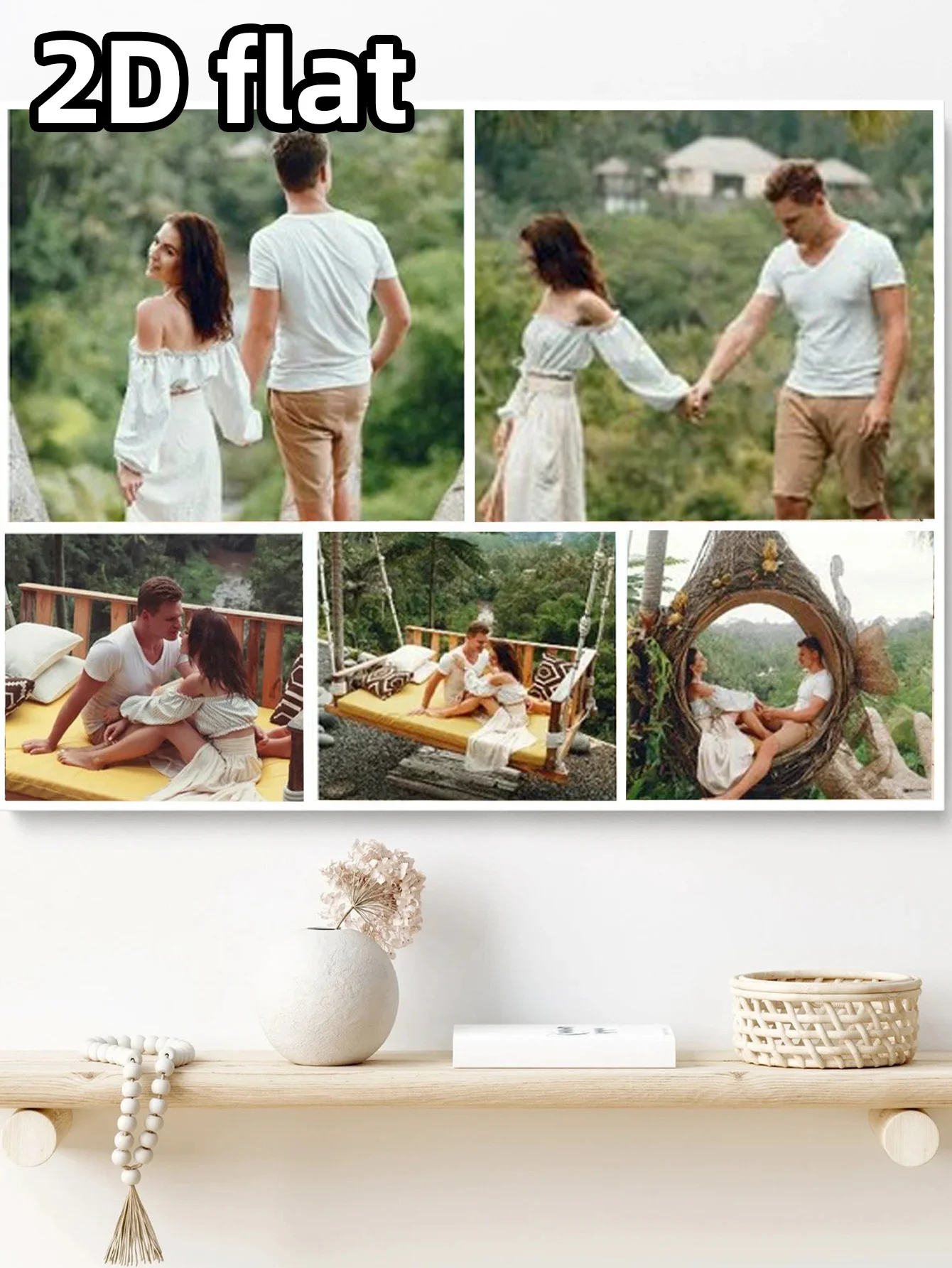 قطعة واحدة من لوحات الحائط المخصصة - صور وكلمات متعددة مخصصة، 20*30، لا تُنسى، DIY، هدايا مثالية للذكرى السنوية والاستخدام اليومي