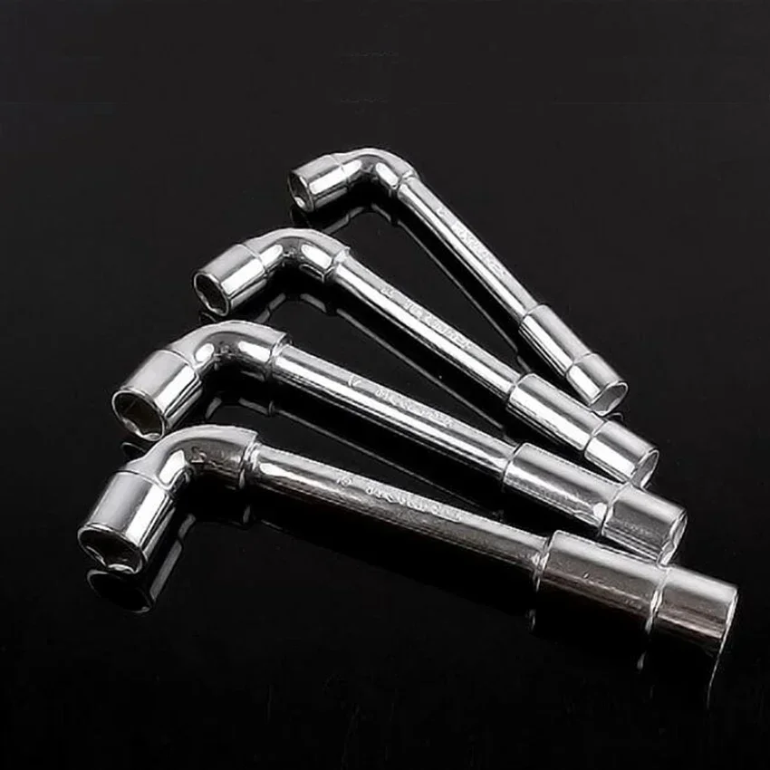 Mirror Polished L-Type Angled Socket Wrench Spanner with Thru Hole Chrome Vanadium Material 8~12mm，ключ на 10