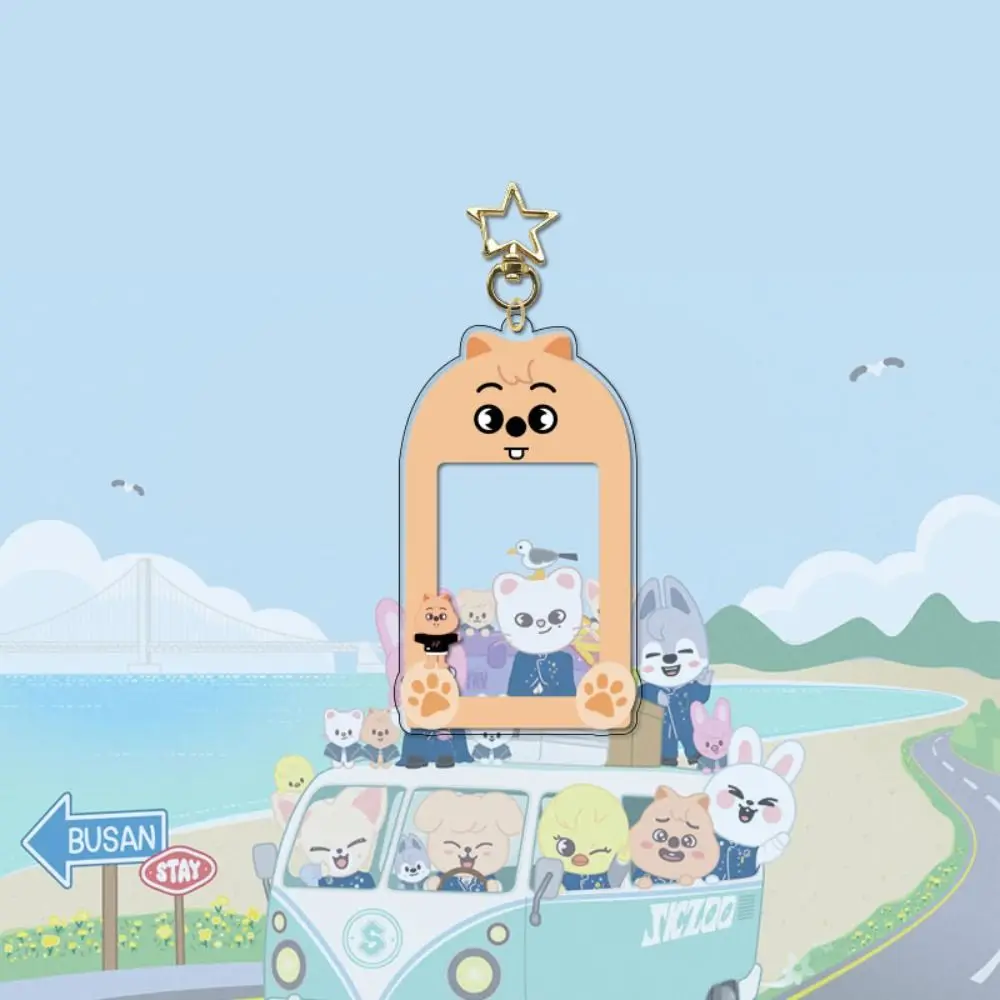 Cute Cartoon Card Holder Acrylic Creative Protector Sleeves ID Cards Idol Picture Phototocard Holder