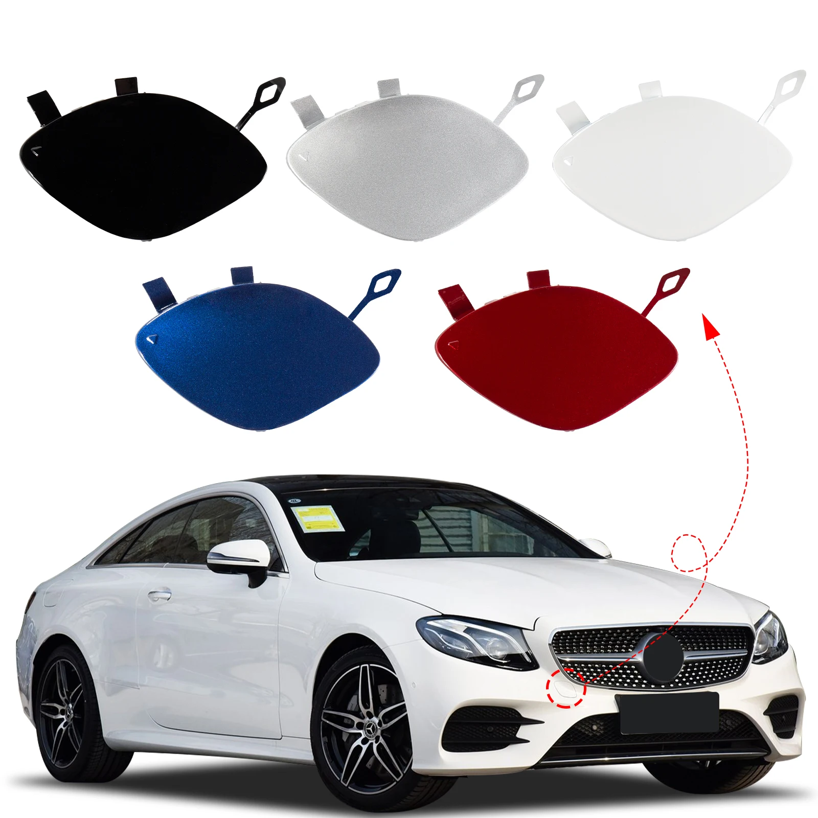 Front Bumper Tow Hook Cover Cap Eye ForMercedes-Benz E-Class W213 for E200 E220 E300 E350 E400 E550 E63 2017-2020 A2138850222