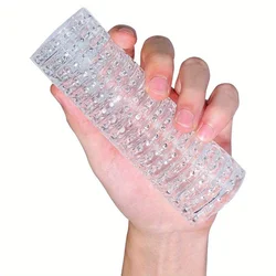 Silicone Penis Soft Masturbation Cup Sleeve Large Particle Dual Channel Trainer Cock Stimulation Adults Pussy Sex Toy for Men