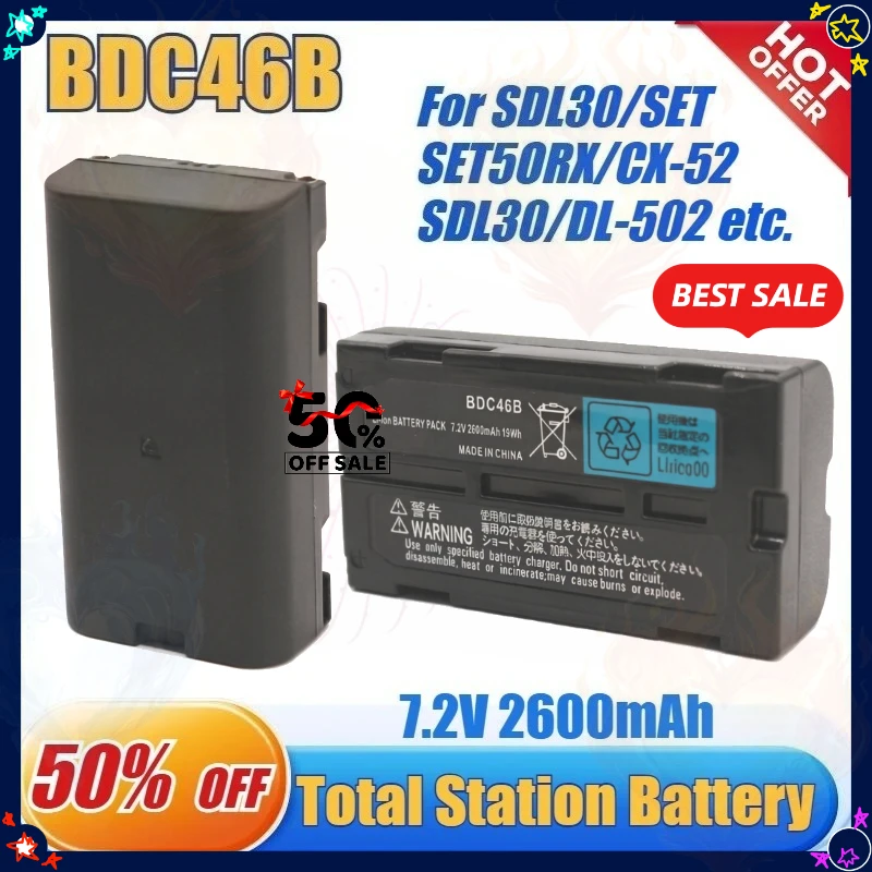 New BDC46B BDC-46B BDC46 7.2V 2600mAh Battery for Sok Total Station SET230R SET330 SET300 SET530 SET63 SET/ NET 210/510/6100