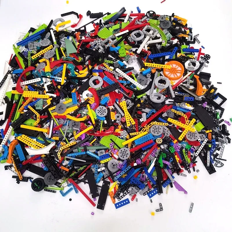 NEW 1Kg Technical Blocks Parts Accessories Pins Axle Connector Gears Beam Wheels Multiple Size Parts Building Blocks DIY Toys