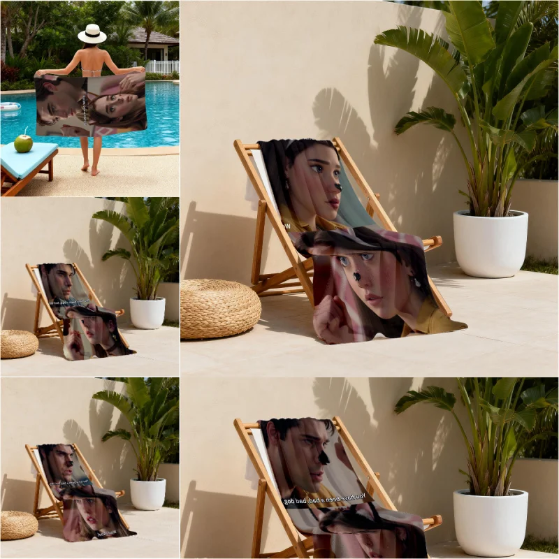 Serviette de plage à séchage rapide avec imprimé Woof Woof de la saison 3 de Euphoria, pour voyage, gym, douche, camping