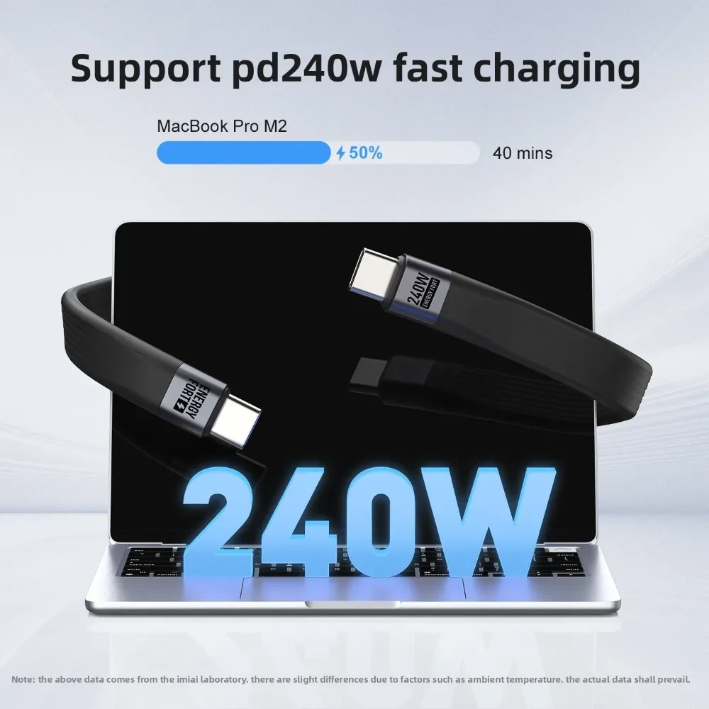 

Silicone USB Cable Keychain High-Speed Transfer Video Display eychain Charging Cable 8K@60Hz Support 240W USB C
