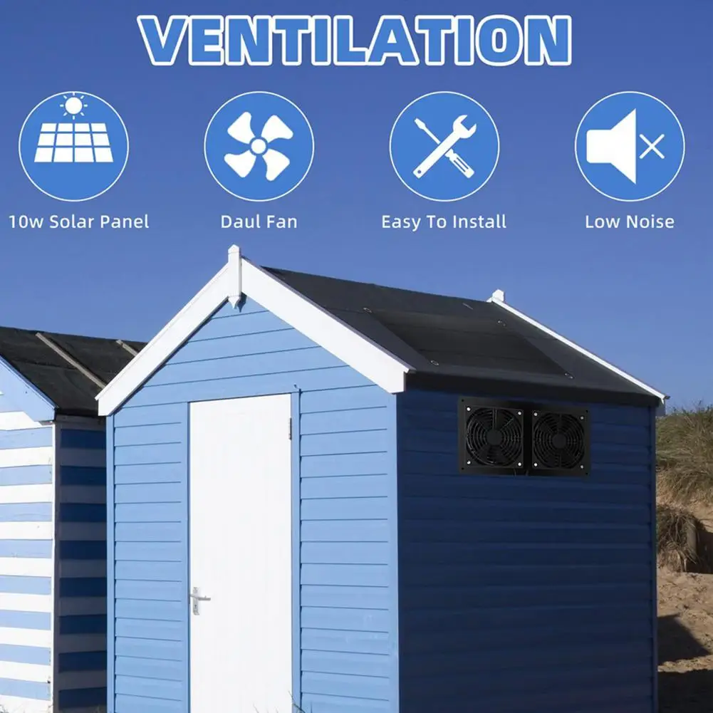 Quiet Operation Solar Fan Wire-free Solar Fan for Efficient Rvs Greenhouses Waterproof Design 3000rpm High Speed Wide