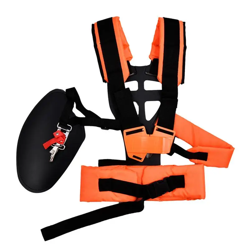 W Shape Harness Strap Lawn Mower Shoulder Strap Orange For Strap Grass String Trimmer Brush Cutter Belt Shoulder Harness Strap