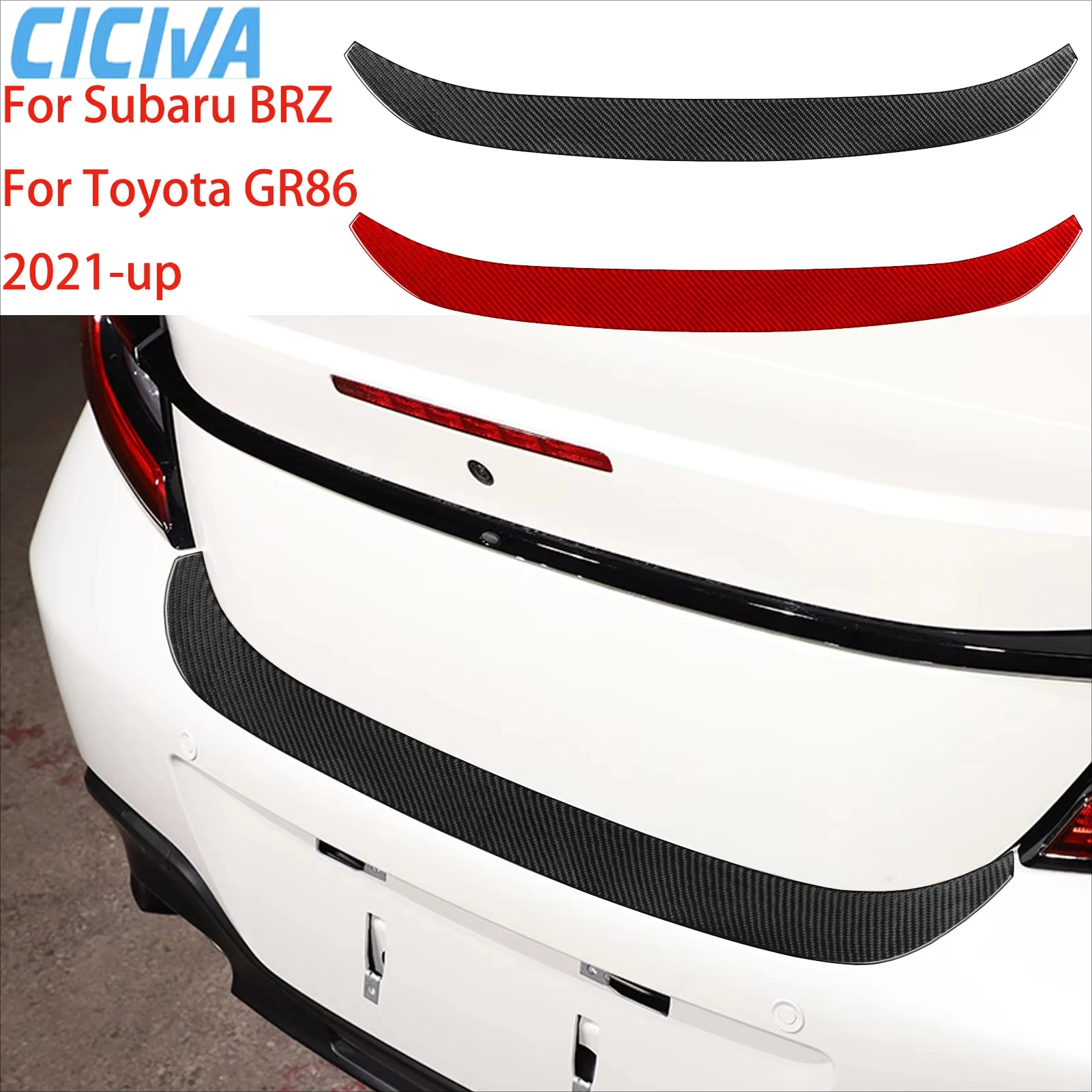 

For Subaru BRZ for Toyota GR86 2021-2024 Carbon Fiber Rear Trunk Trim External Decorative Stickers Exterior Car Accessories