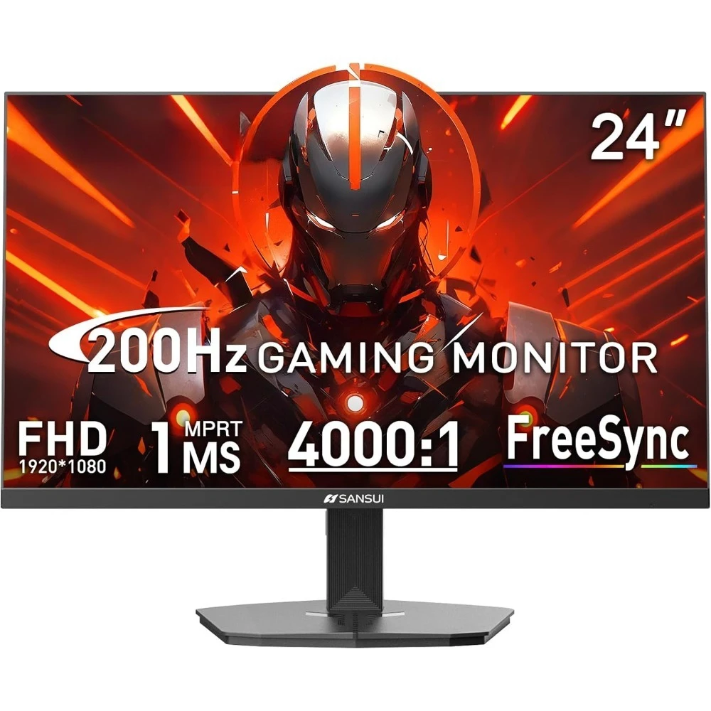 

Игровой монитор 24 дюйма, 200 Гц/180 Гц, FHD 1080P, 1 мс, 110% sRGB, с портами HDMI и DisplayPort, поддержка VESA, для игр, доставка по США