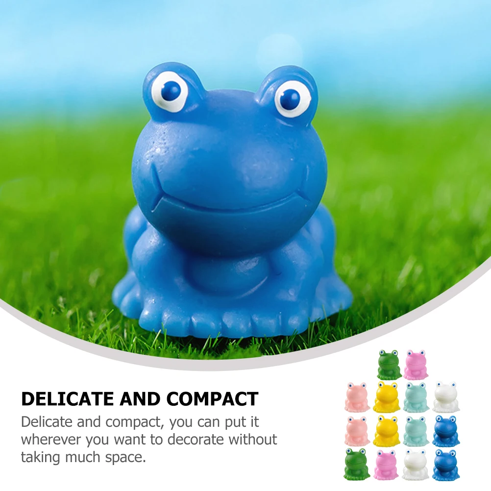 

14 Pcs Frog Figurines Resin Craft Frog Figurines Resin Animal Decor Tiny Statues for House Car Garden Micro Landscaping