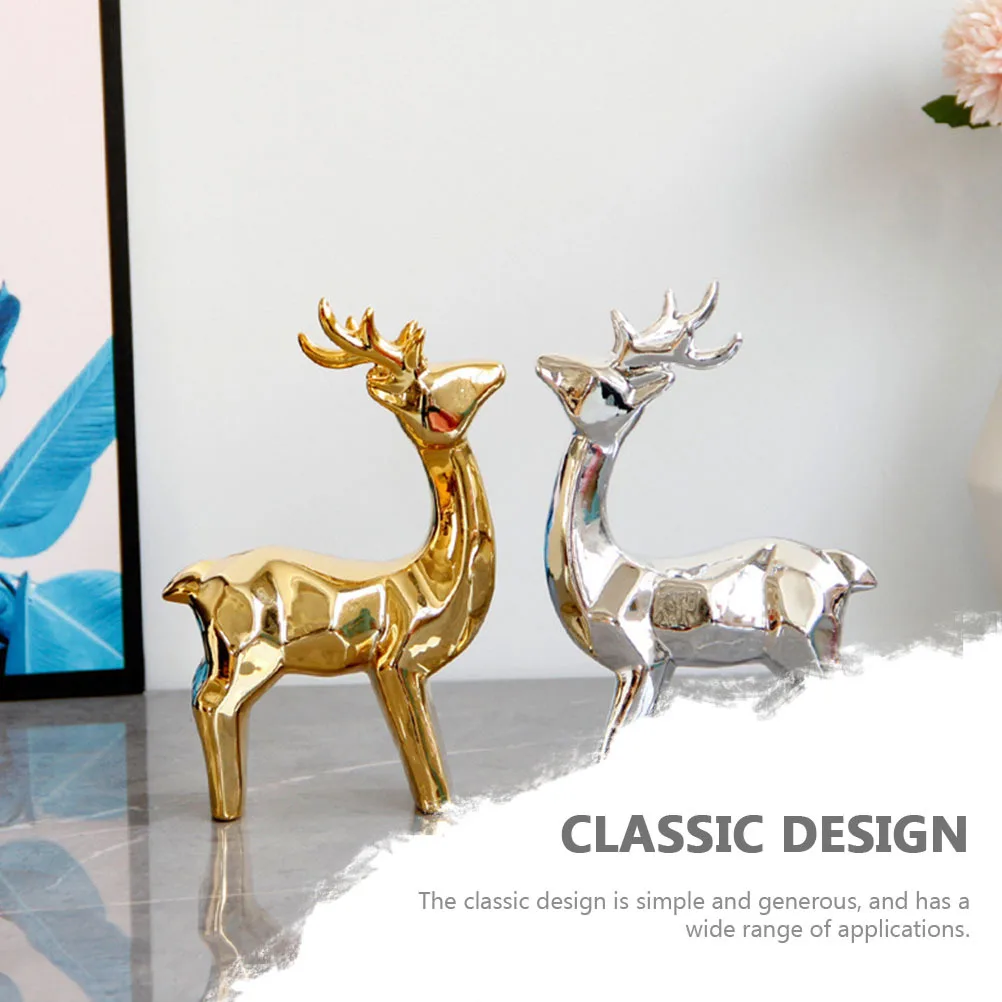 

Creative Golden Deer Shaped Adornment Classic Design Simple Generous Home Office Decoration Attractive Charm Deer Shaped Decor