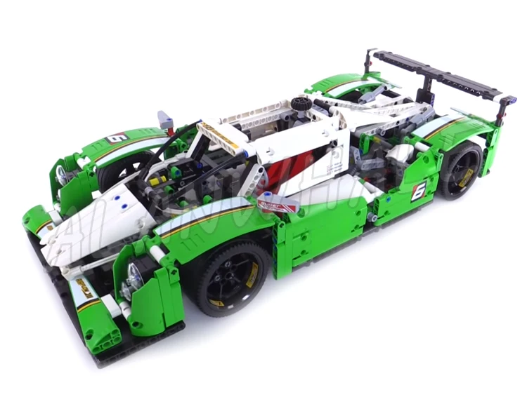 1249pcs 2in1 Technical 24 Hours Race Car Green SUV Racer Detailed V8 Engine 20003 Building Block toys Compatible with Model