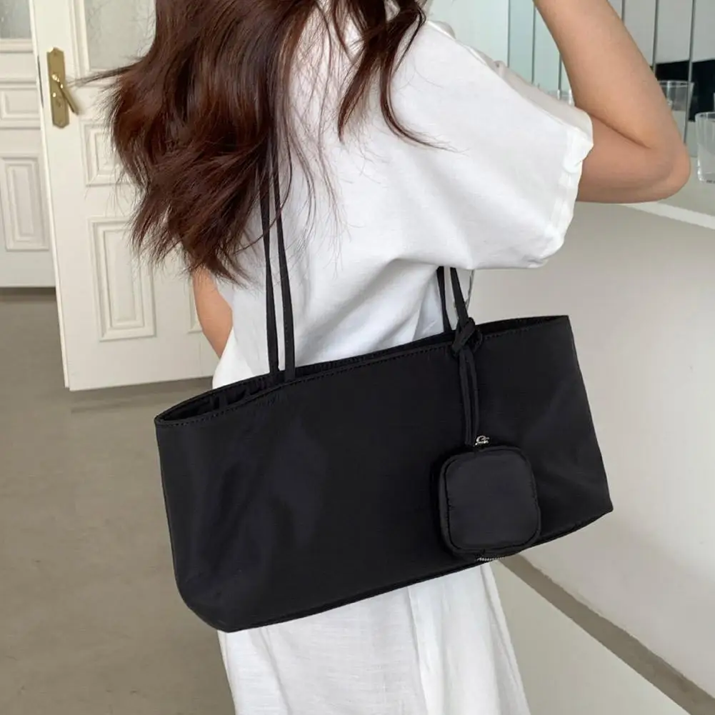 Damen-Handtasche aus Nylon-Canvas mit kleiner Geldbörse, große Kapazität, Umhängetasche, lässige Alltagstasche für Pendler, Achseltasche. – Detail 14