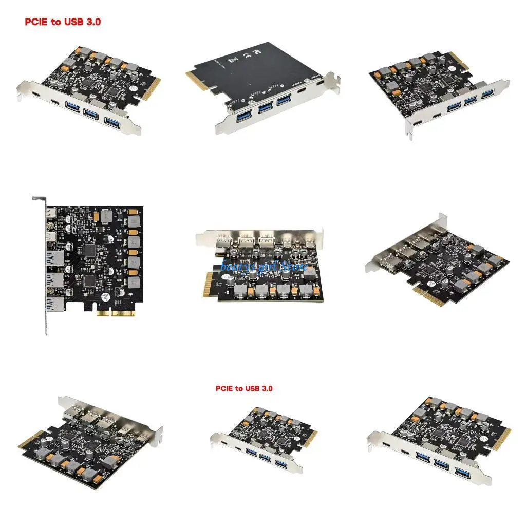 

C7AB PCI-E USB3.0 Карта 5-порта Type-C (2) Typea (3) ASM3142 Чип 5 Гбит / с для настольного ПК
