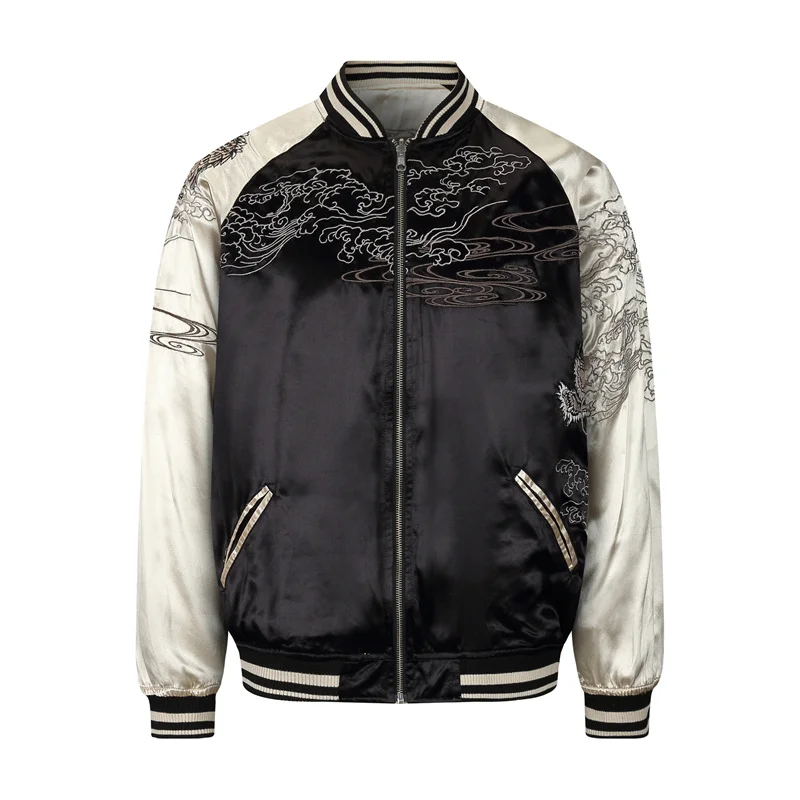 Reversible Design Jackets For Man Premium Heavy Embroidery Fashion Autumn Quality Comfortable Fit Harajuku Chamarras Para Hombre