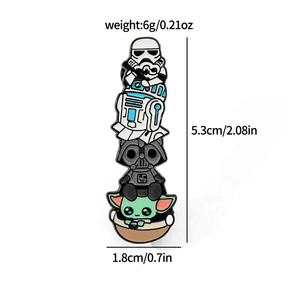 Star Wars, cartoon characters, Metal badges, Creative personalities, Yoda, Alloy drip brooch, Accessories