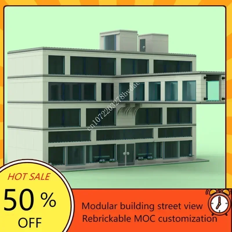 Klassische und moderne Krankenhausfassaden, modulares MOC, kreatives Modell, Bausteine, Architektur, DIY, Bildung, Montage, Modell, Spielzeug, Geschenk