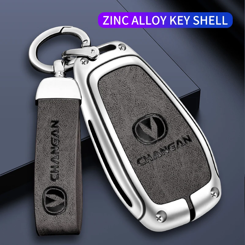 Car Key Case Shell Auto Emblem Keychain Ring For Changan CS75 Plus CS95 CS35 CS15 CS85 Alsvin CS55 Eado CS15EV CX20 CX70 Raeton