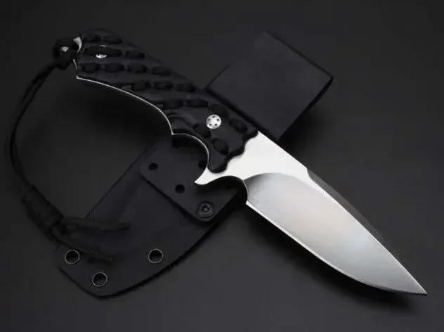 Paodin Figured Hunting Straight Partners Blade Knife, 7CR17MOV, K Sheath, DulRescue, Camping, EDC Survival Tool, opaque