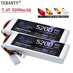 2S 7.4V bateria Lipo 5200mAh 60C z dziekanami XT60 Tamiya/KET-2P dla samolotu RC dron helikopter Quad FPV modelowe Hobby wyścigowe