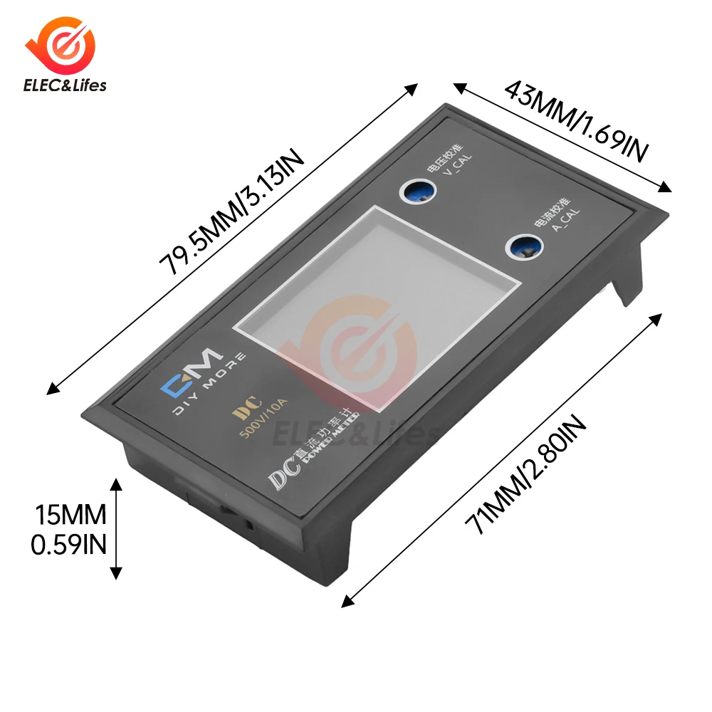 DC 0-50V 0-100V 0-500V 5A 10A LCD Digital Voltmeter Ammeter Wattmeter Current Energy Meter Detector Tester for Electrician Tool