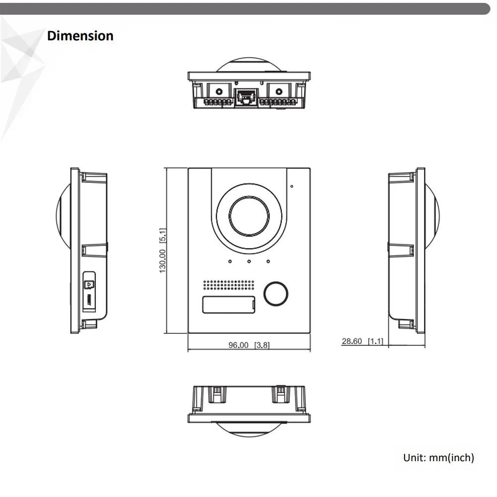 Dahua Original VTO2202F-P-S2 2-wire IP Villa Door Station 2MP Colorful 160° Fisheye Camera POE Video Intercom IK07&IP65 2 Locks