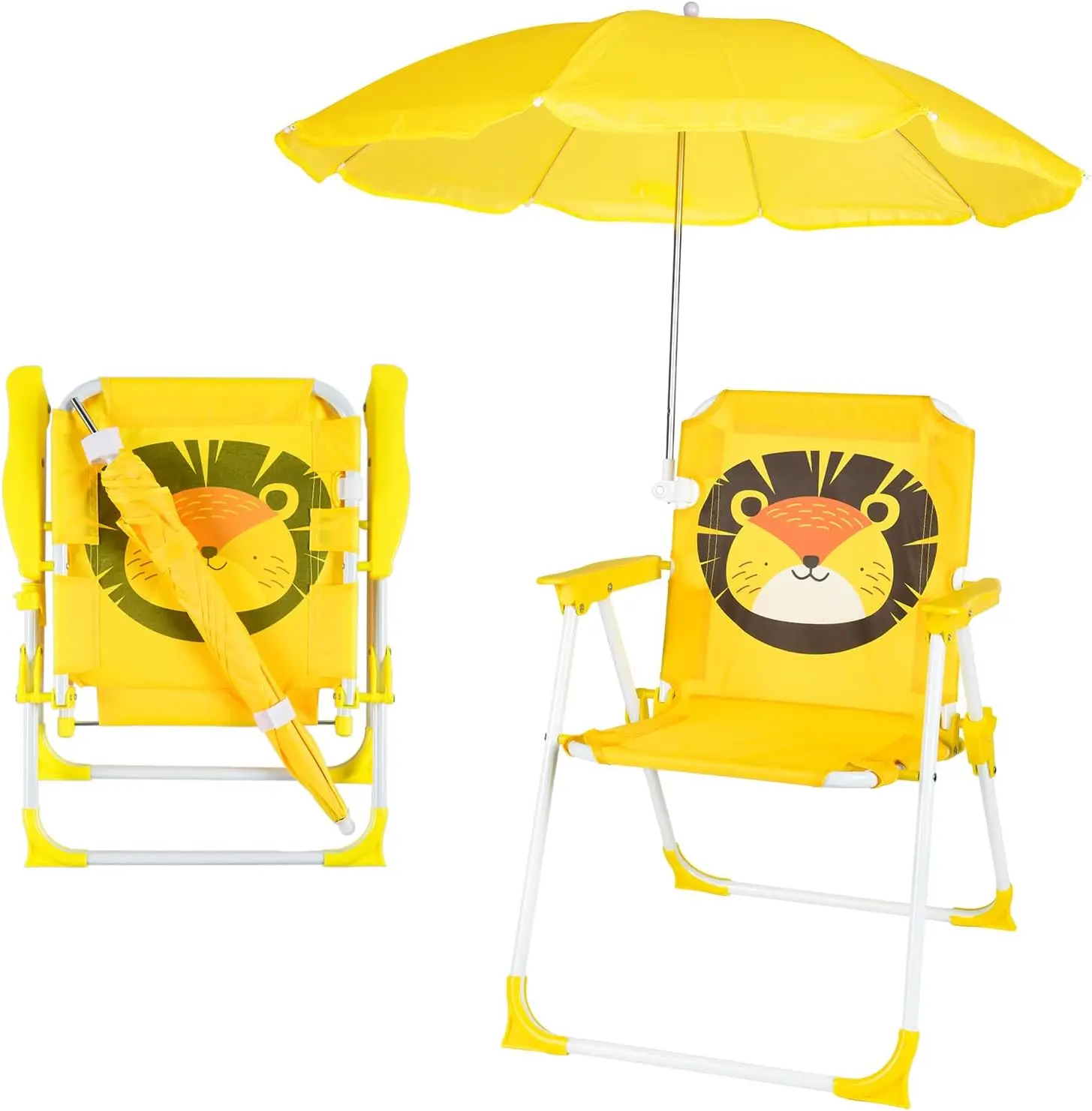 

Kids Beach Chair with Umbrella Folding Lawn and Camping Chair with Summer Shade for Beach, Pool, Travel and Outdoor (for 1-5